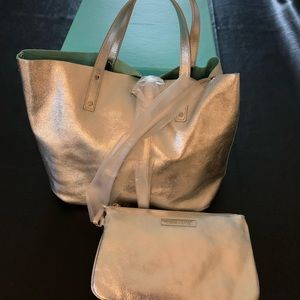 Tiffany & Co. Reversible Suede Metallic Tote